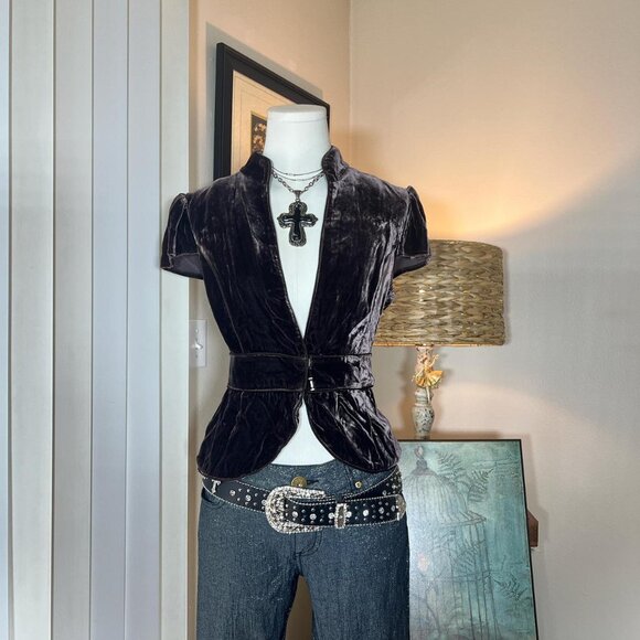 Y2k Arden B. Velvet Blazer - Picture 1 of 4